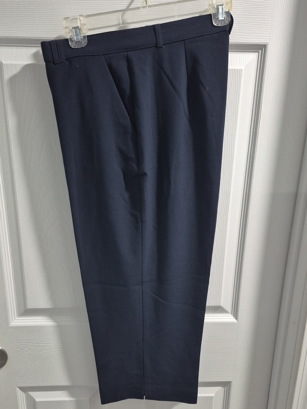 Investments Women's Navy Dress Capris Pants - Tailored Pleat Front - Picture 1 of 6